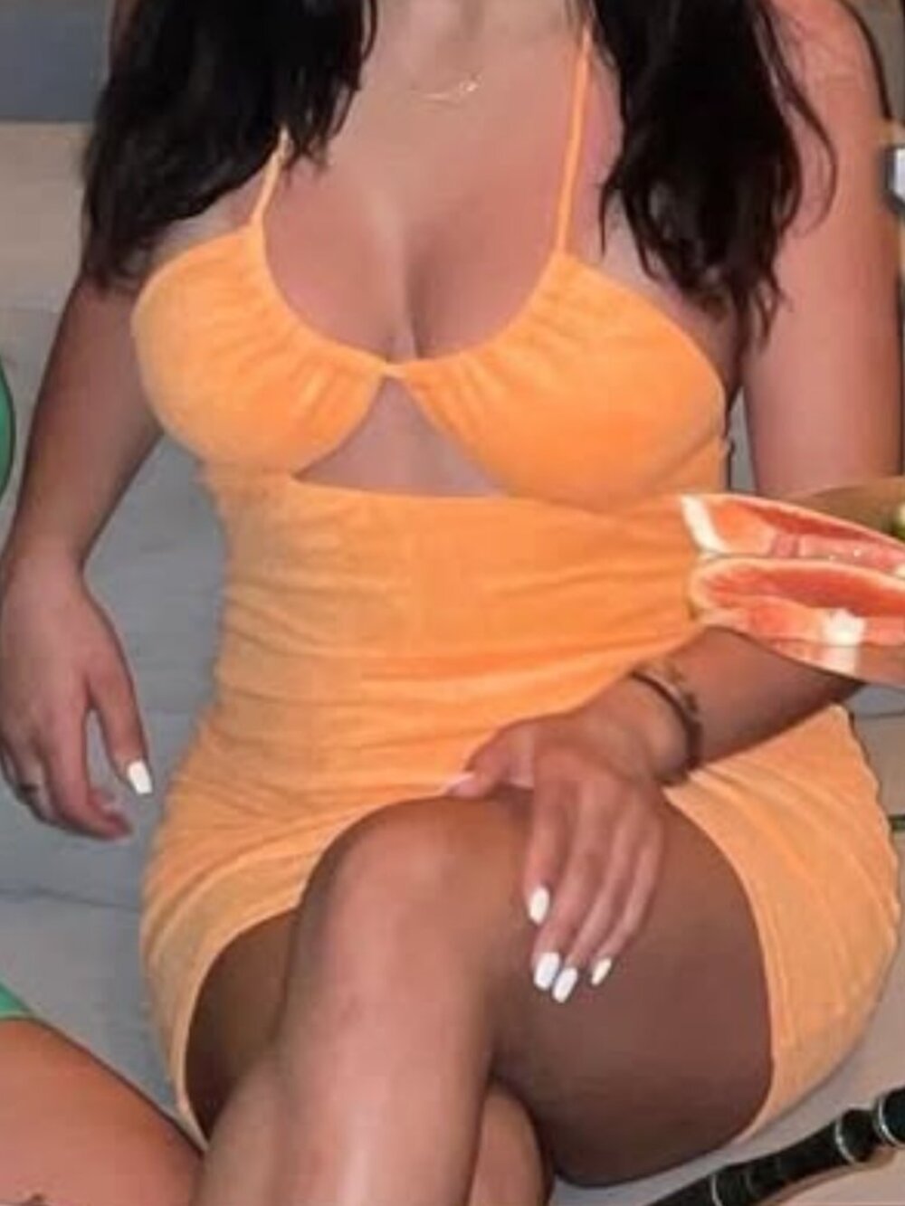 SHEIN Orange Cut-Out Mini Dress Size Medium